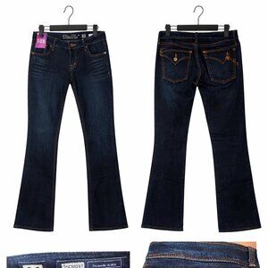 Audrina Boot-Cut Denim Jeans, Dark Blue